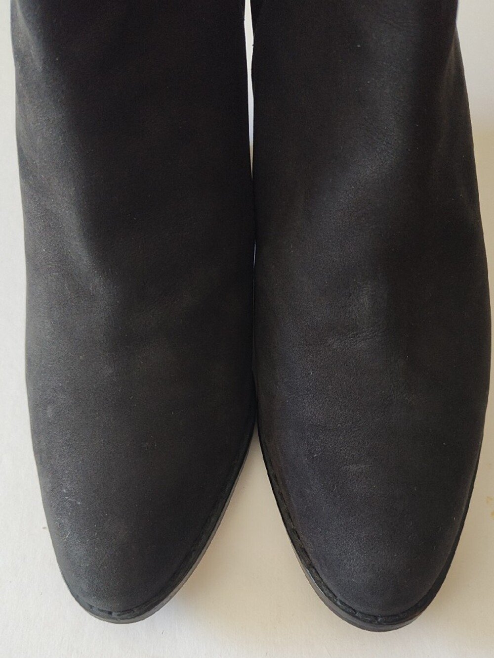 Classic Black Suede Stretch Suede Ankle Booties  Pointed-Toe Size 8 - Picture 2 of 10